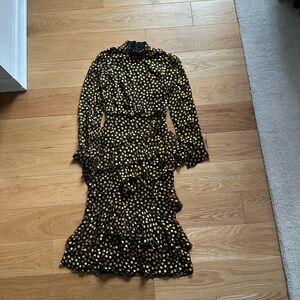 Saloni Polka Dot Midi Dress